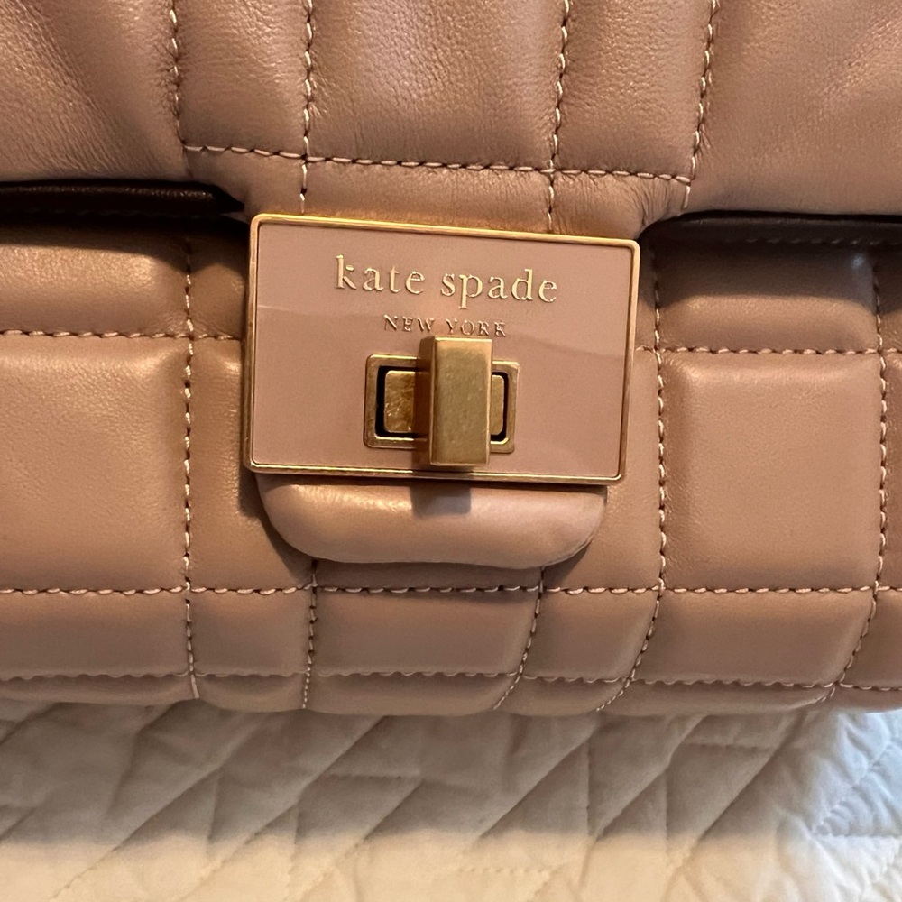 Kate Spade Quilted Shoulder Bag - Milk Tea color - Medium Size. - Picture 3 of 12